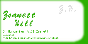 zsanett will business card